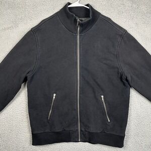 Gap Mens XL Jacket Sweatshirt Full Zip Black Quited Lined Long Sleeve‎ Authentic